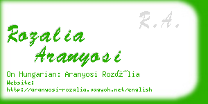 rozalia aranyosi business card